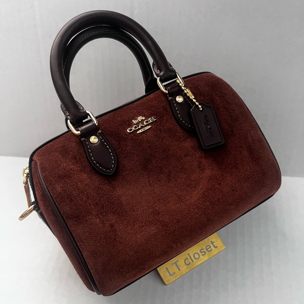 New Coach Mini Rowan Crossbody Bag CCF29, suede/Im/Vintage Brown - Picture 6 of 13